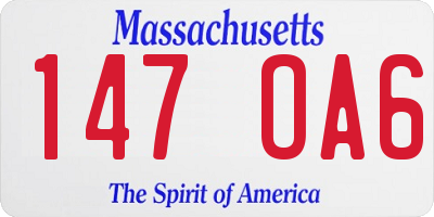 MA license plate 147OA6