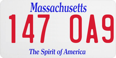 MA license plate 147OA9