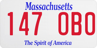 MA license plate 147OB0