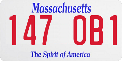 MA license plate 147OB1