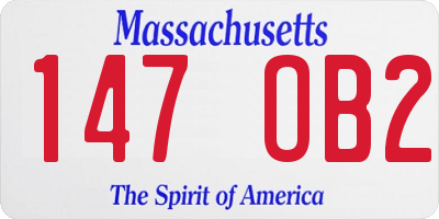 MA license plate 147OB2