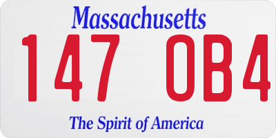 MA license plate 147OB4
