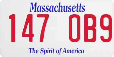 MA license plate 147OB9