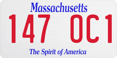 MA license plate 147OC1
