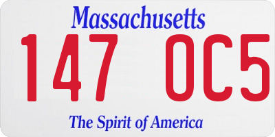MA license plate 147OC5