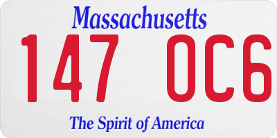 MA license plate 147OC6