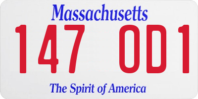 MA license plate 147OD1