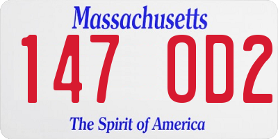 MA license plate 147OD2
