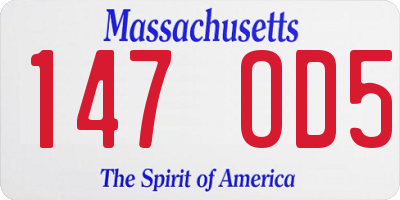 MA license plate 147OD5
