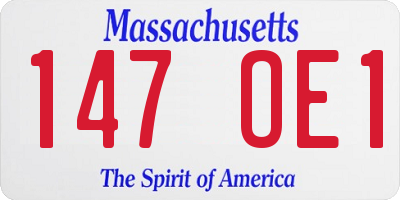 MA license plate 147OE1