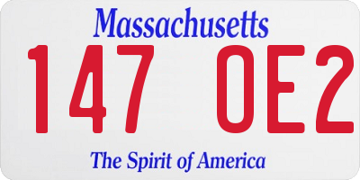 MA license plate 147OE2