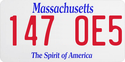 MA license plate 147OE5