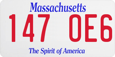 MA license plate 147OE6
