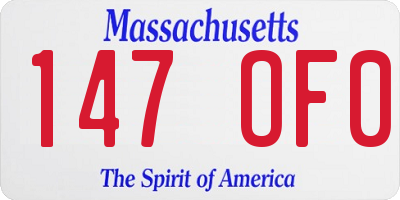 MA license plate 147OF0