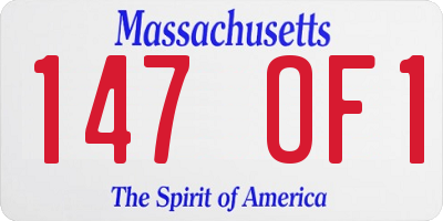 MA license plate 147OF1