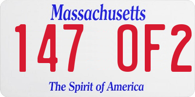 MA license plate 147OF2