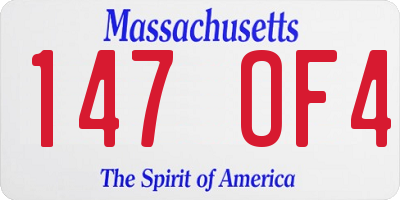 MA license plate 147OF4