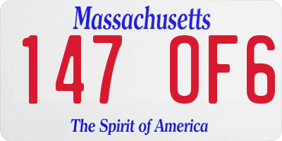 MA license plate 147OF6
