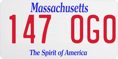 MA license plate 147OG0