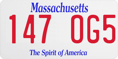 MA license plate 147OG5