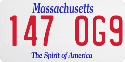 MA license plate 147OG9