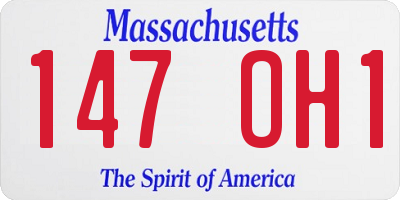 MA license plate 147OH1
