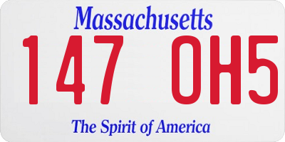 MA license plate 147OH5