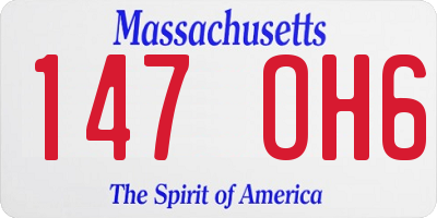MA license plate 147OH6