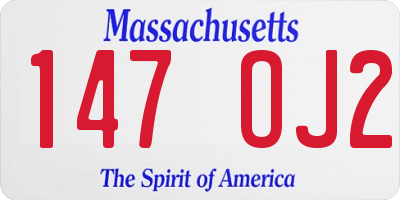 MA license plate 147OJ2