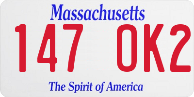MA license plate 147OK2