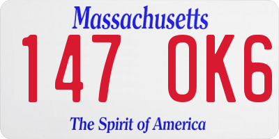 MA license plate 147OK6