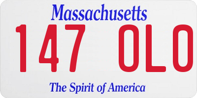 MA license plate 147OL0