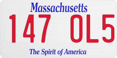 MA license plate 147OL5