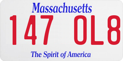 MA license plate 147OL8