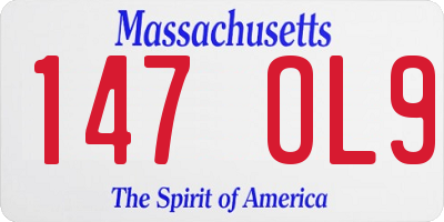 MA license plate 147OL9