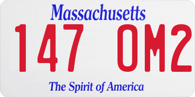 MA license plate 147OM2