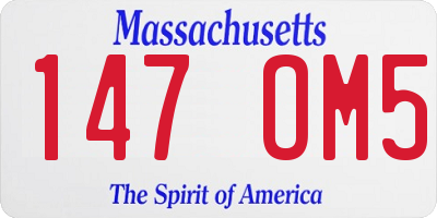 MA license plate 147OM5
