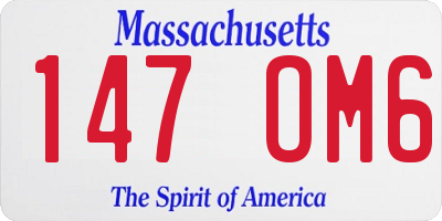 MA license plate 147OM6