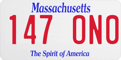 MA license plate 147ON0