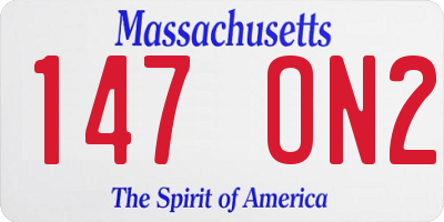 MA license plate 147ON2