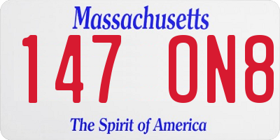 MA license plate 147ON8