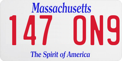 MA license plate 147ON9