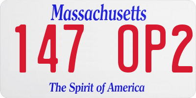 MA license plate 147OP2
