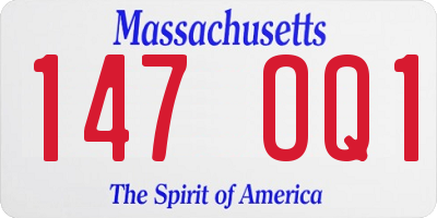 MA license plate 147OQ1
