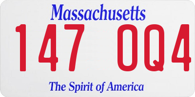 MA license plate 147OQ4