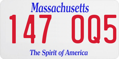 MA license plate 147OQ5