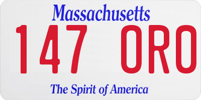 MA license plate 147OR0