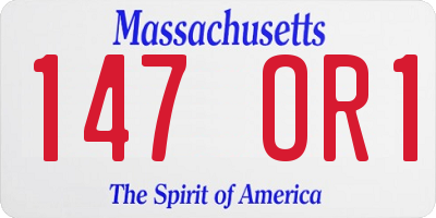 MA license plate 147OR1