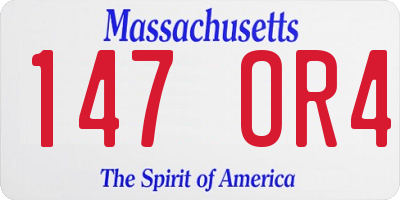 MA license plate 147OR4