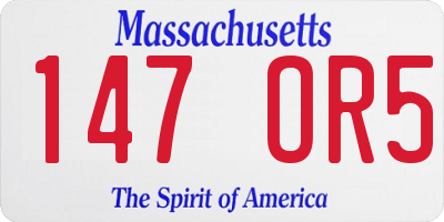 MA license plate 147OR5